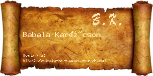 Babala Karácson névjegykártya